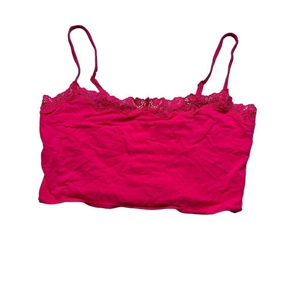 Skims Women's Pink Fits Everybody Corded Lace Crop Camisole Top Size Large NWT - Picture 2 of 4